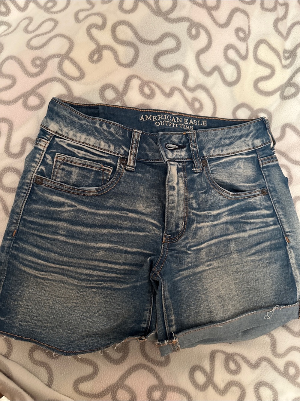 American Eagle Outfitters Blue Washed Denim Cutoff Shorts